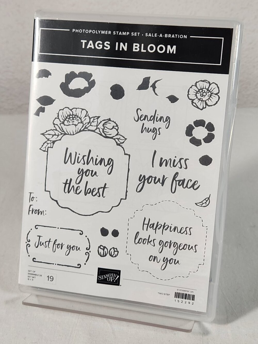 Stampin’ Up!  TAGS IN BLOOM Photopolymer Stamp Set NEW Open Box Fast Ship